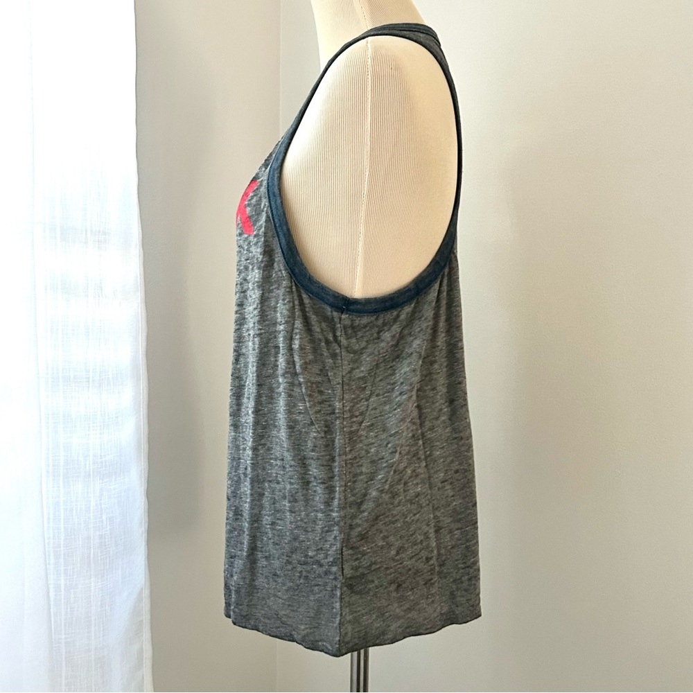 🌸NWT Chaser “Rock & Roll USA” Sleeveless Racerback Top. Gray/Red. Size: Medium - Picture 6 of 7